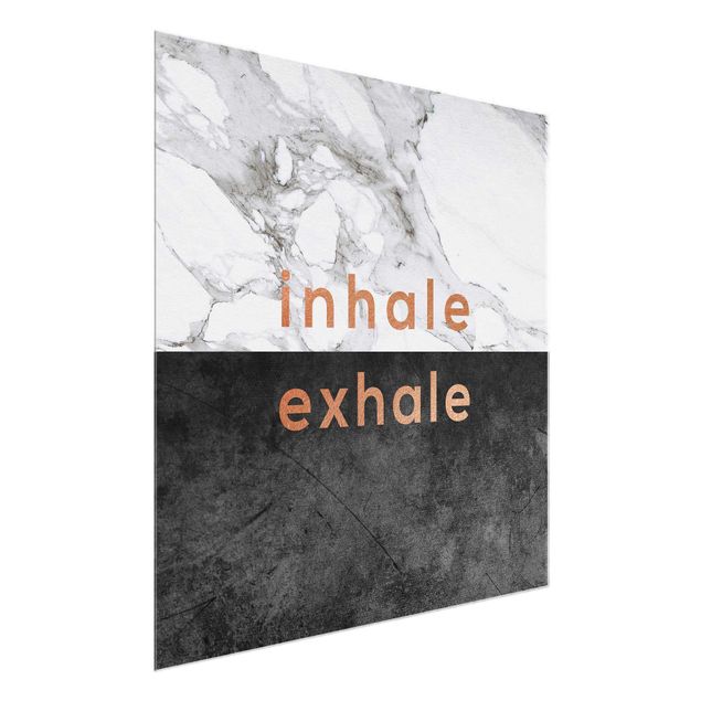 Tableaux moderne Inhale Exhale Cuivre et Marbre