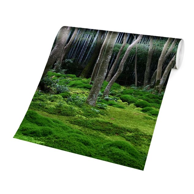 Tapisserie verte Forêt japonaise