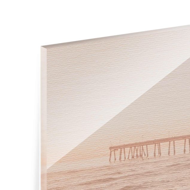 Tableau en verre paysage Côte californienne en forme de croissant