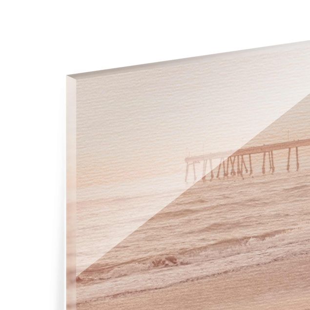 Tableau en verre paysage Côte californienne en forme de croissant