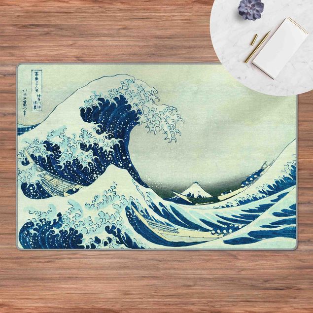 tapis bleu Katsushika Hokusai - The Great Wave At Kanagawa