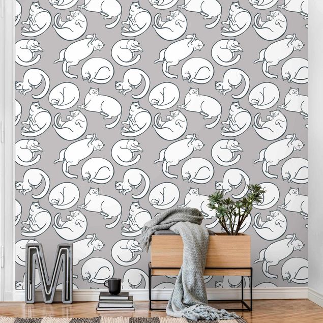Tapisserie animaux Cat Pattern In Grey