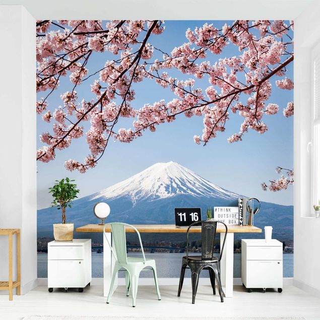 Déco murale cuisine Cherry Blossoms With Mt. Fuji