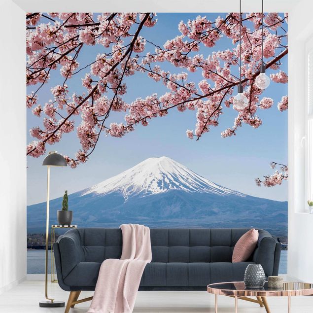 Papiers peints modernes Cherry Blossoms With Mt. Fuji