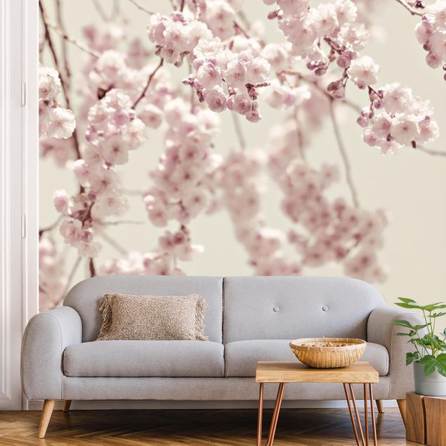 Papiers peints modernes Fleurs de cerisier dansantes