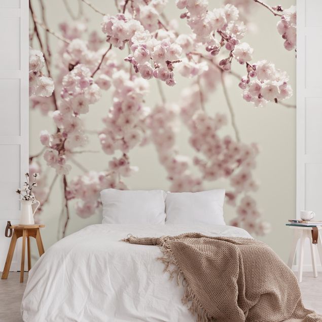 tapisserie panoramique Fleurs de cerisier dansantes