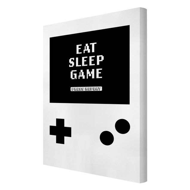 Impressions sur toile Classical Gaming Console Eat Sleep Game Press Repeat