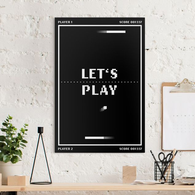 Tableaux sur toile en noir et blanc Classical Video Game In Black And White Let's Play