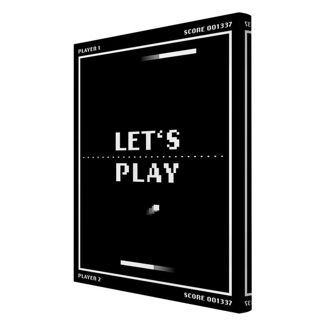 Toile murale Classical Video Game In Black And White Let's Play