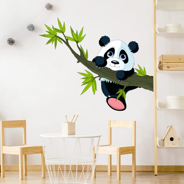 Stickers muraux panda Panda grimpeur