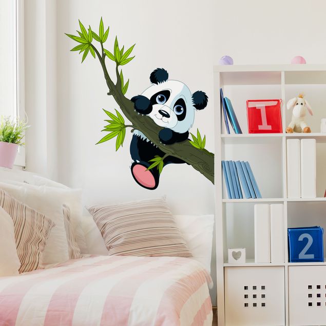 Sticker mural arbres Panda grimpeur
