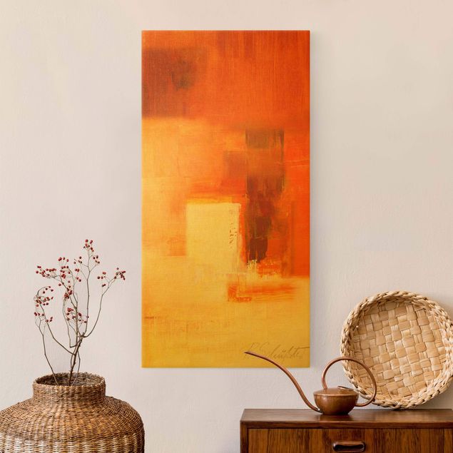 Tableau moderne Composition en orange et brun 03