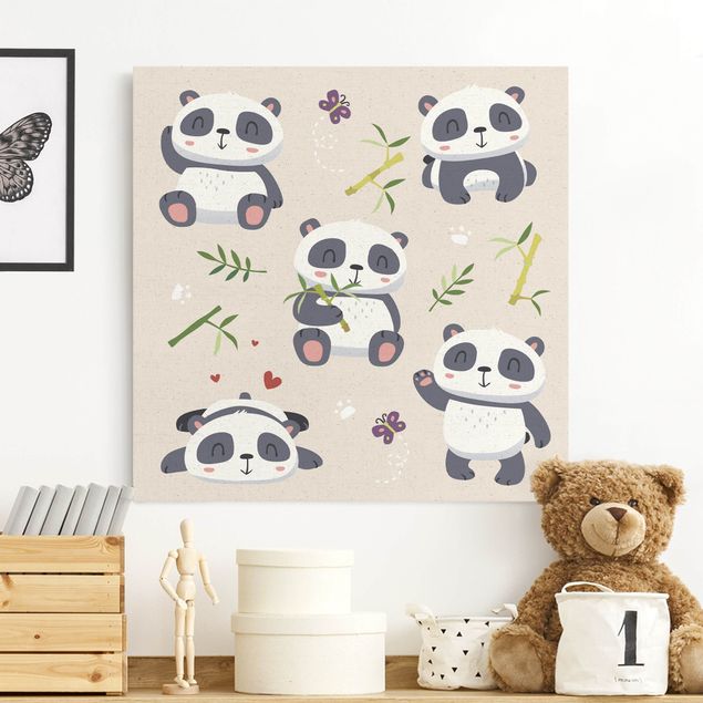 Tableau panda Pandas en peluche
