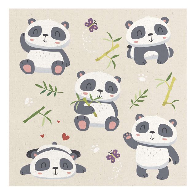 Tableau décoration Pandas en peluche