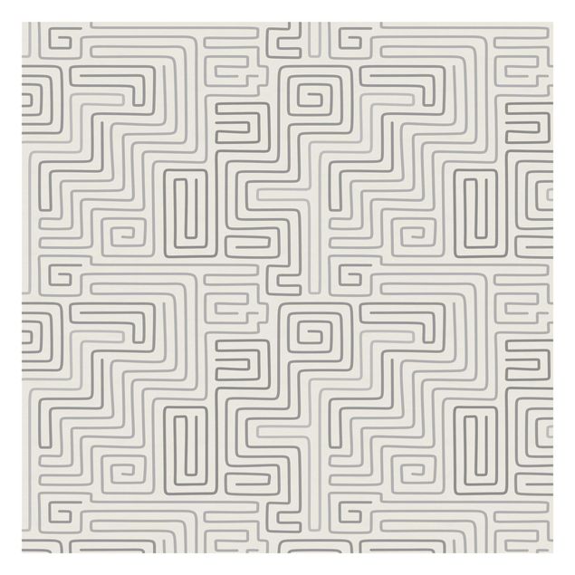 Papier peint panoramique Maze Pattern In Grey