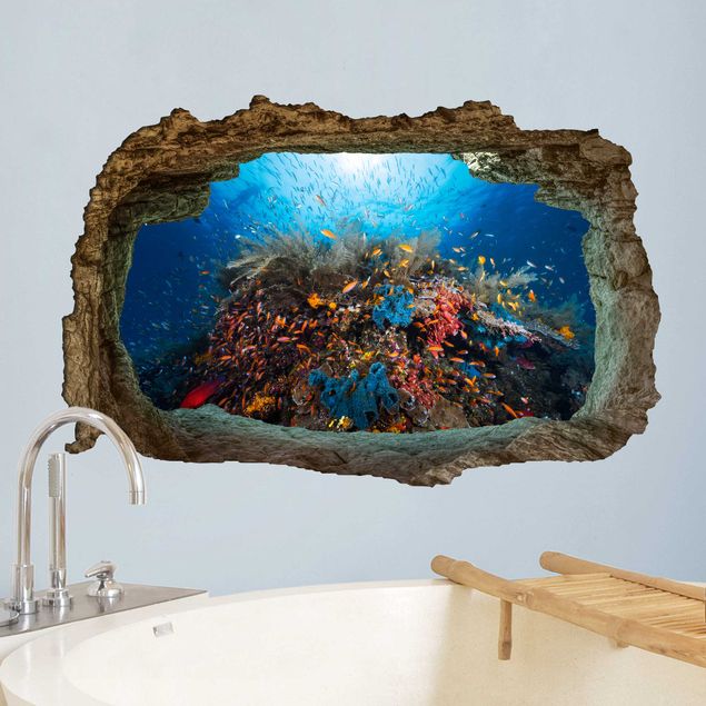 Adhésifs muraux Lagune sous l'eau 3D