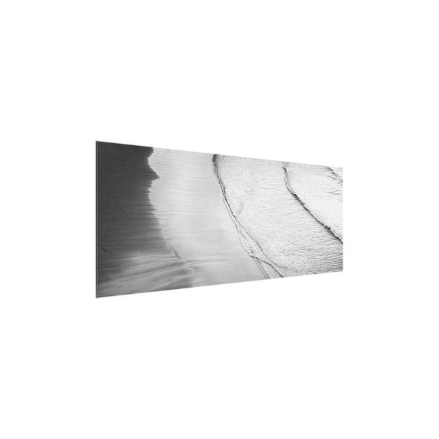 Tableaux plage Vagues douces sur la plage Noir et blanc