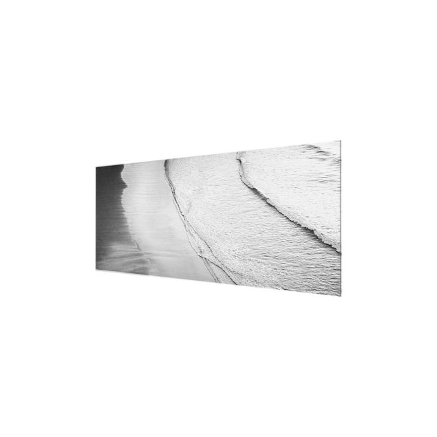 Tableau moderne Vagues douces sur la plage Noir et blanc