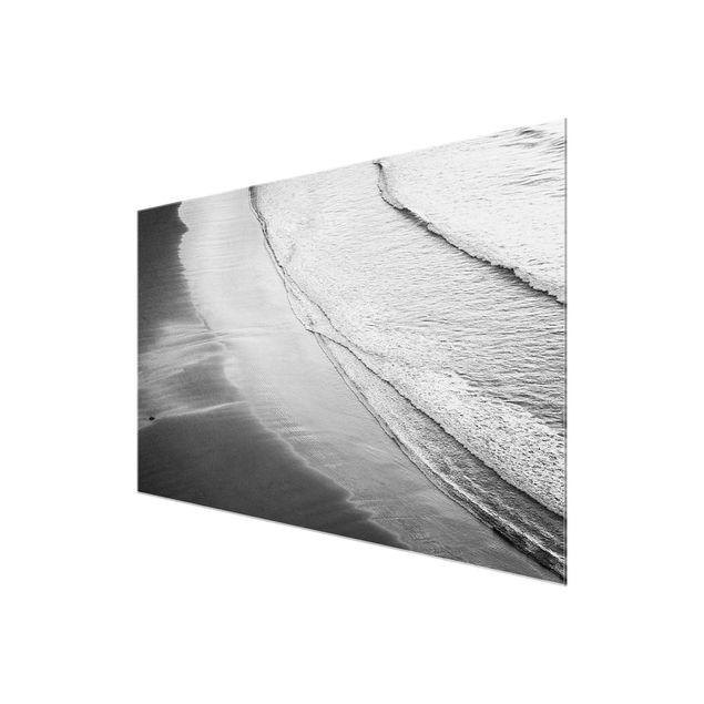 Tableau moderne Vagues douces sur la plage Noir et blanc
