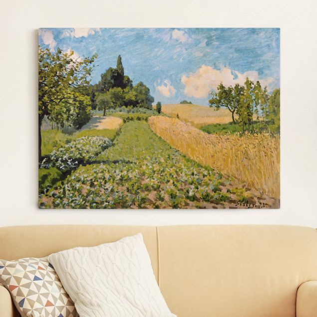 Déco mur cuisine Alfred Sisley - Paysage d'été avec des champs