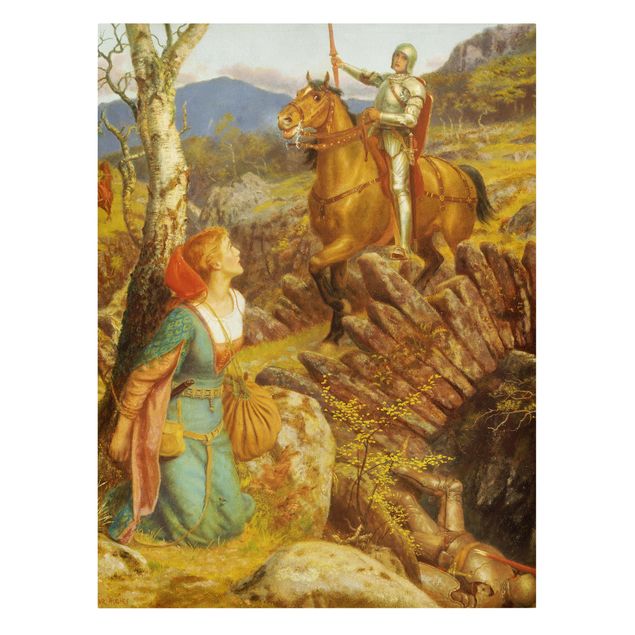 Tableau portraits Arthur Hughes - Le renversement du chevalier rouillé