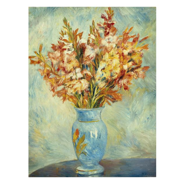 Tableaux fleurs Auguste Renoir - Gaïeuls dans un vase bleu