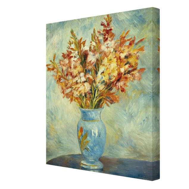 Tableaux florals Auguste Renoir - Gaïeuls dans un vase bleu