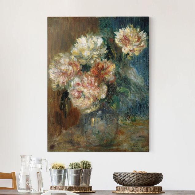 Déco mur cuisine Auguste Renoir - Vase de pivoines