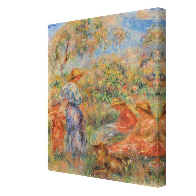 Tableau portrait Auguste Renoir - Trois femmes et enfant dans un paysage