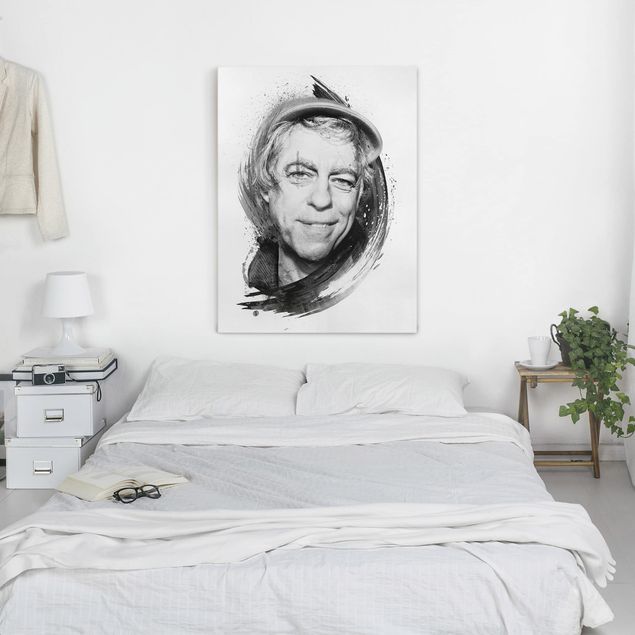 Tableaux sur toile en noir et blanc Bob Geldof - Strassenkoeter - Viva Con Agua