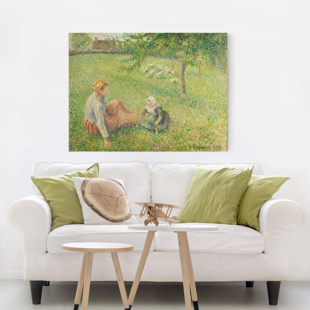 Tableau Romantisme Camille Pissarro - Le pâturage des oies