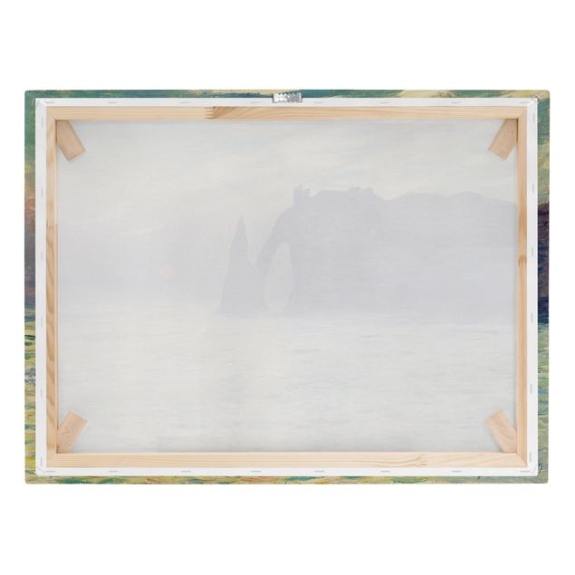 Toile de mer Claude Monet - La falaise, Étretat, coucher de soleil