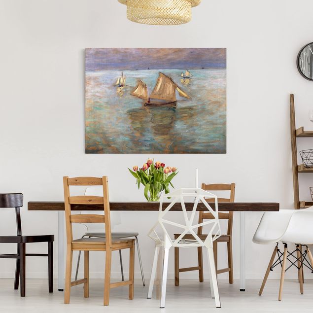 Tableau paysage Claude Monet - Bateaux de pêche près de Pourville