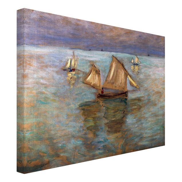 Tableau mer Claude Monet - Bateaux de pêche près de Pourville