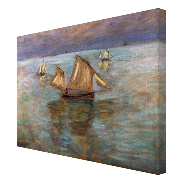 Tableaux plage Claude Monet - Bateaux de pêche près de Pourville