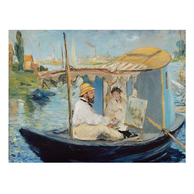 Tableaux moderne Edouard Manet - Claude Monet peignant sur son bateau-atelier