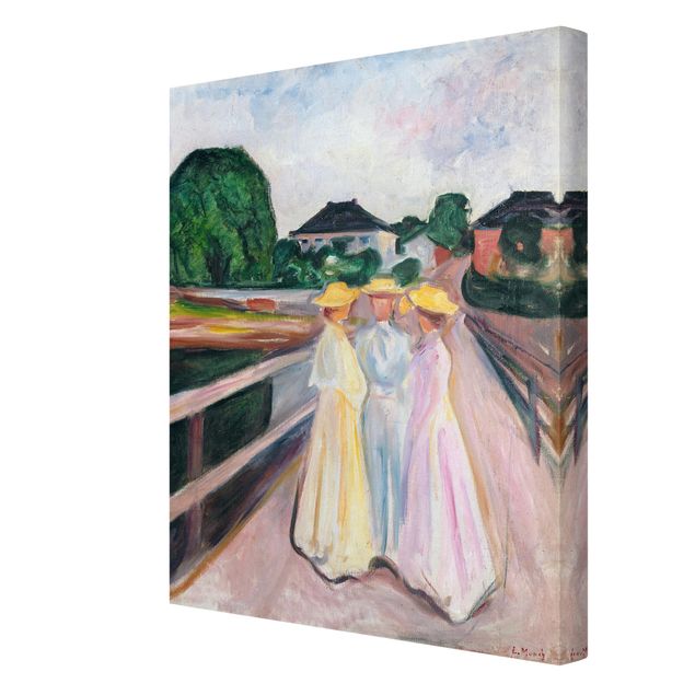Tableau moderne Edvard Munch - Trois filles sur le pont