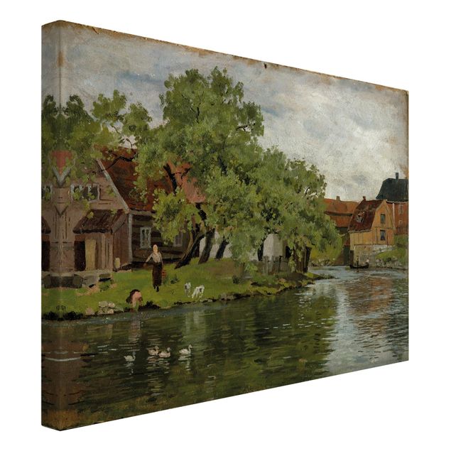 Tableau expressionniste Edvard Munch - Scène sur la rivière Akerselven