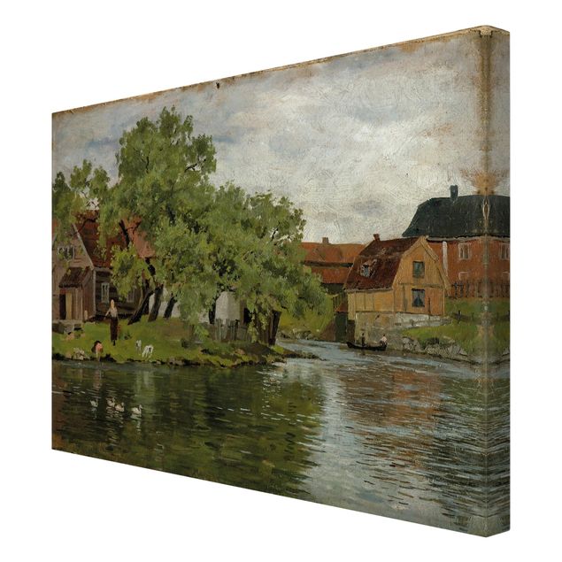Tableaux moderne Edvard Munch - Scène sur la rivière Akerselven