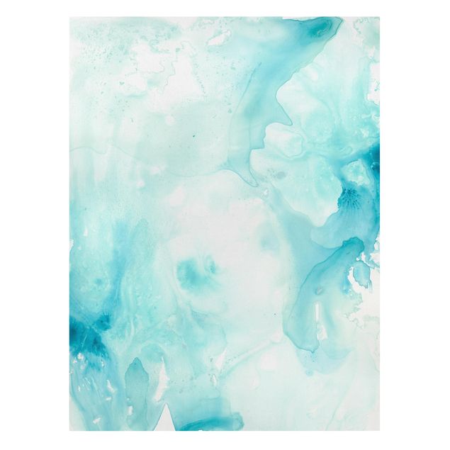 Tableaux Emulsion en blanc et turquoise II