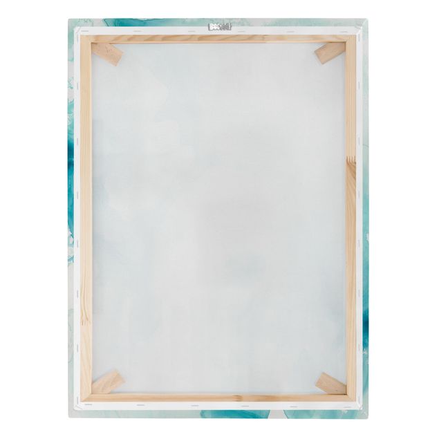 Impression sur toile - Emulsion In White And Turquoise II