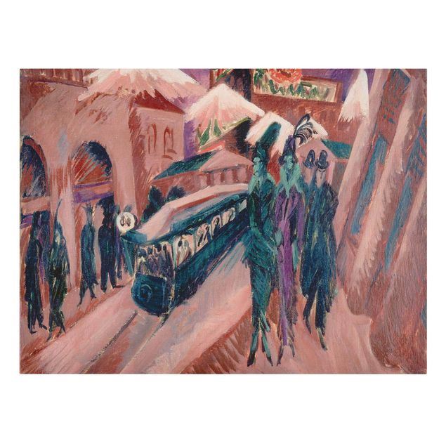 Reproduction sur toile Ernst Ludwig Kirchner - Rue Leipziger avec train électrique
