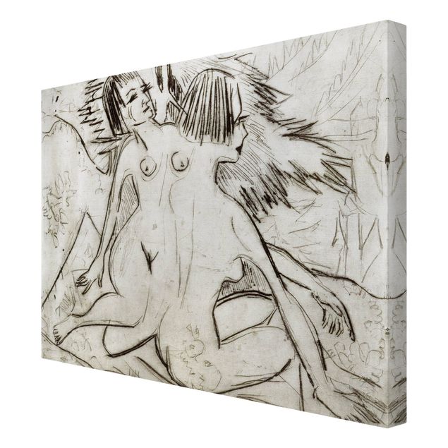 Tableaux noir et blanc Ernst Ludwig Kirchner - Deux jeunes nus
