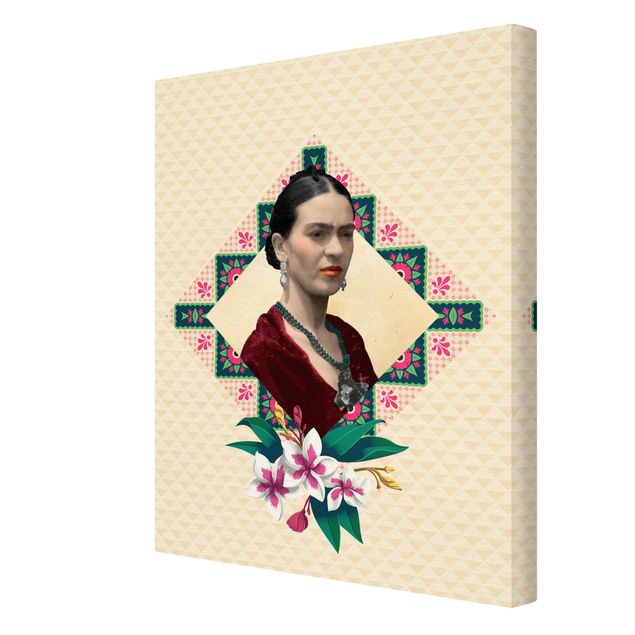 Tableaux Frida Kahlo - Fleurs et géométrie