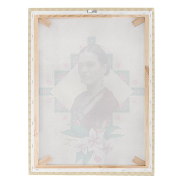 Tableaux toile Frida Kahlo - Fleurs et géométrie