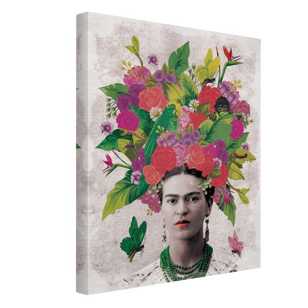 Tableaux portraits Frida Kahlo - Portrait de fleurs
