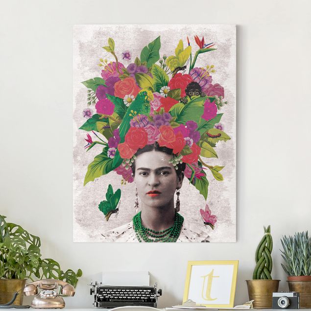Décorations cuisine Frida Kahlo - Portrait de fleurs