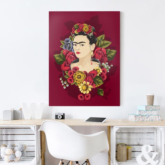 Toile roses Frida Kahlo - Roses