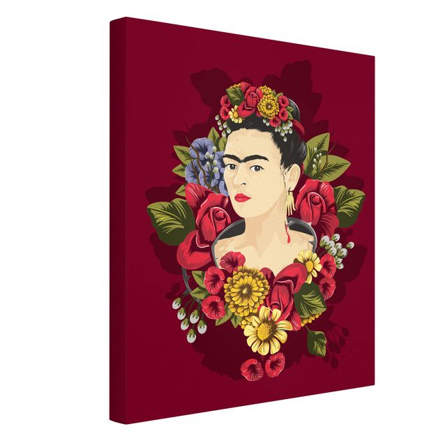 Tableau fleurs Frida Kahlo - Roses