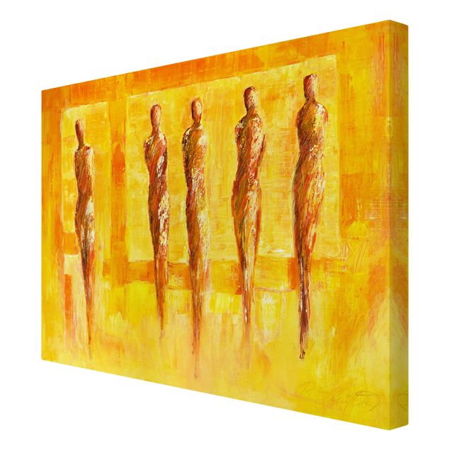 Tableaux de Petra Schüßler Cinq figures en jaune